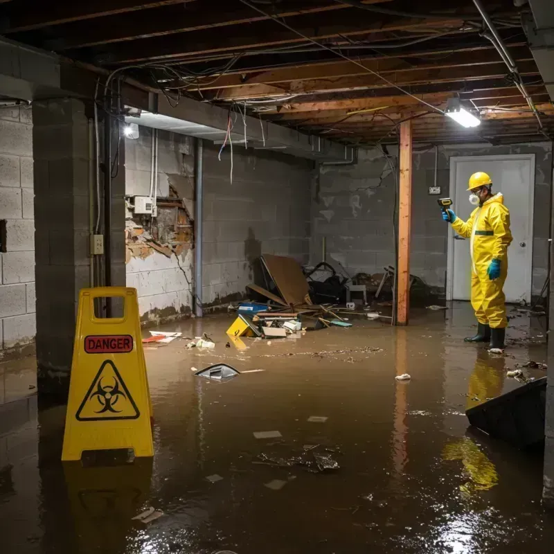 Flooded Basement Electrical Hazard in Owenton, KY Property